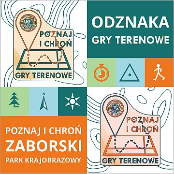 Odznaka "Gry terenowe Poznaj i chroń Zaborski Park Krajobrazowy" grafika