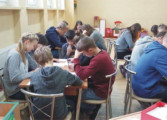 Uczniowie z Gimnazjum w Charzykowach